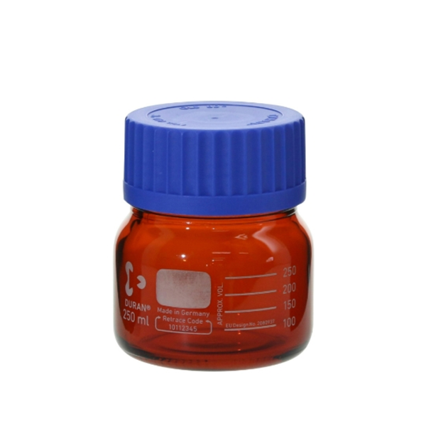 日本SIBATA柴田科學(xué)耐熱螺口瓶廣口棕色帶藍(lán)色瓶蓋 017250-15000