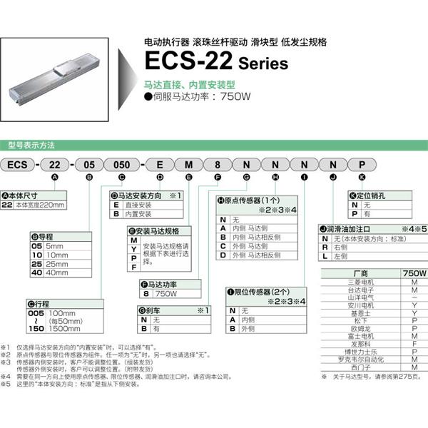 CKD喜開理電動執(zhí)行器（無馬達型）滑塊型ECS-22-25020-EM8NNNNN