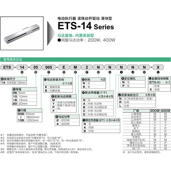 CKD喜開(kāi)理電動(dòng)執(zhí)行器（無(wú)馬達(dá)型）滑塊型ETS-14-10020-EM2NNNNN