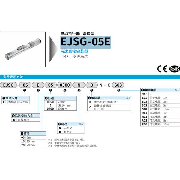 CKD喜開理電動執(zhí)行器（無馬達(dá)型）滑塊型EJSG-05E200800BCN-CS05