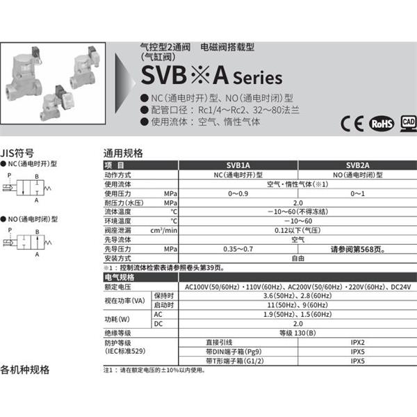 CKD喜開(kāi)理氣控型2通閥（氣缸閥）SVB1A-65A-02CS-AC100V