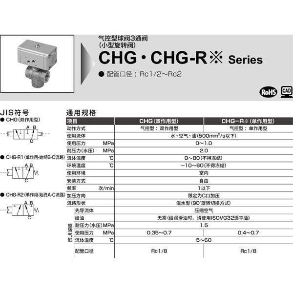 CKD喜開(kāi)理氣控式球閥2?3通CHG-R1-40-N-W