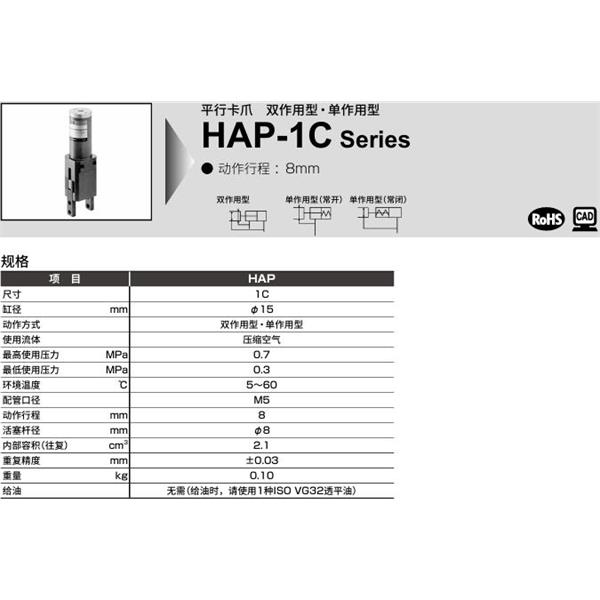 CKD喜開理平行卡爪HAP-1C-C1