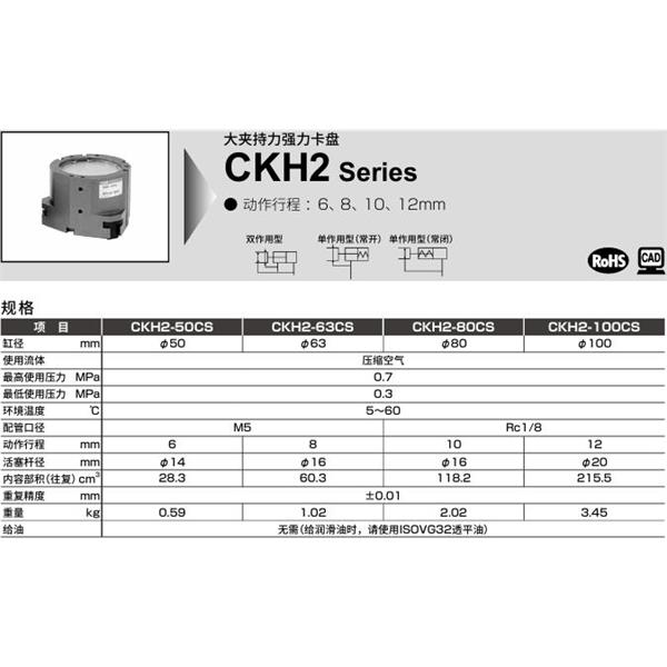 CKD喜開(kāi)理中空卡盤(pán)CKH2-50CS-C